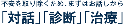 大学レベルの歯科技術を地域の皆様に
「対話」「診断」「治療」
